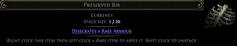 MMOJUGG Path of Exile 2 Preserved Rib * 5 Details View of Item Function and Use